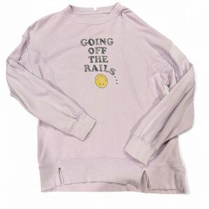 Aerie Light Lavender “Going Off The Rails” Crew Neck Sweater- Size XXS